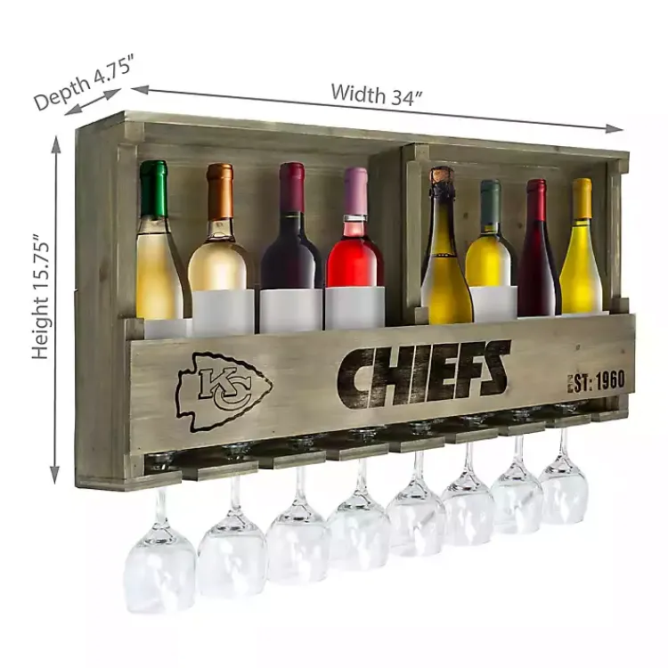 Shelves-Kirklands Home Kansas City Chiefs Reclaimed Wood Bar Shelf Gray