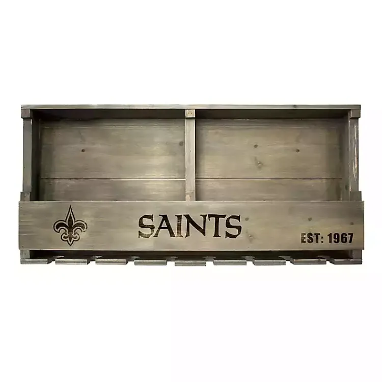 Shelves-Kirklands Home New Orleans Saints Reclaimed Wood Bar Shelf Gray