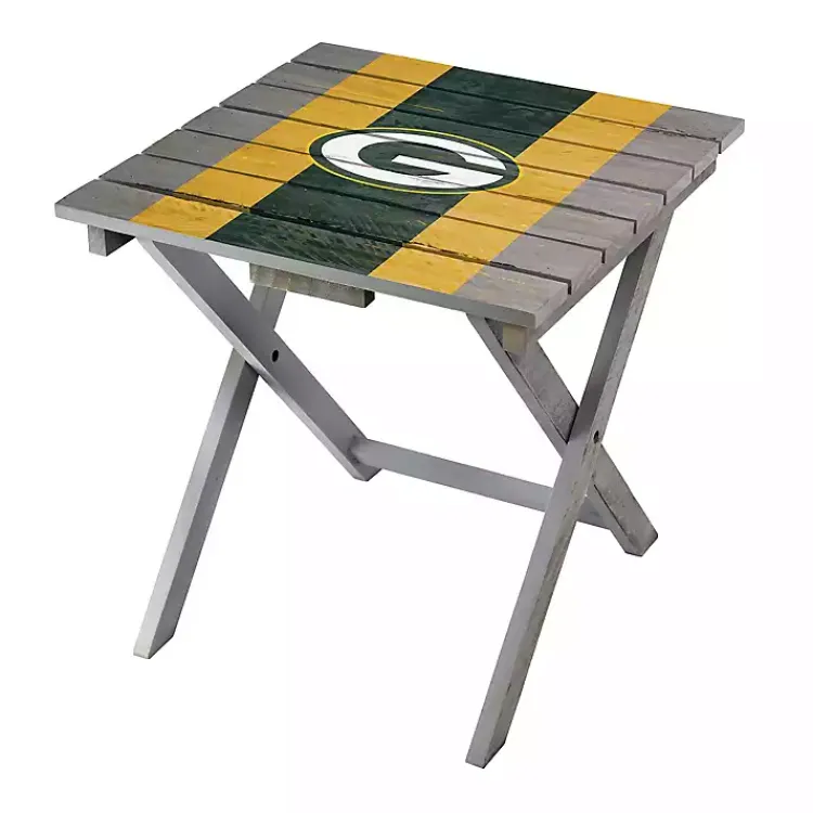 Outdoor Tables-Kirklands Home Green Bay Packers Folding Outdoor Table Brown
