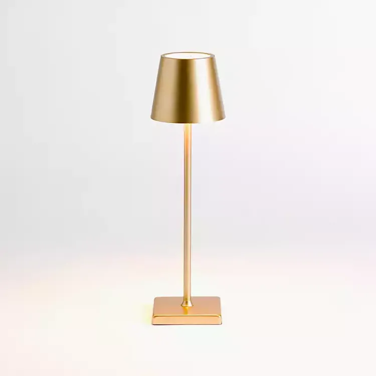 Table Lamps-Kirklands Home Metal LED Cordless Touch Lamp Gold