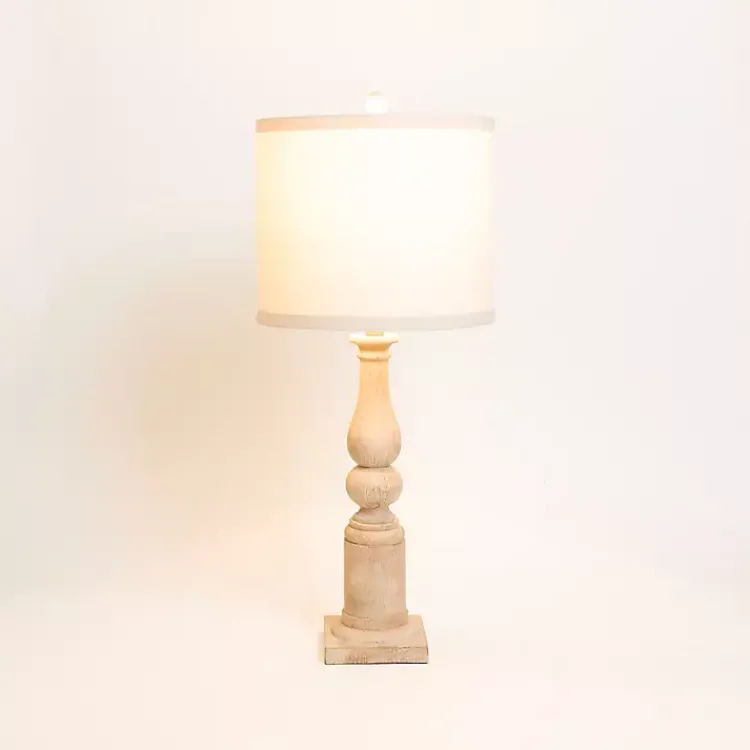 Table Lamps-Kirklands Home Natural Spindle Charlotte Table Lamp Tan