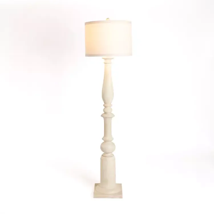 Floor Lamps-Kirklands Home Spindle Charlotte Floor Lamp Ivory