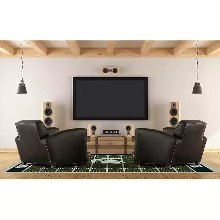 Area Rugs-Kirklands Home Michigan State Home Field Area Rug, 6x8 Green