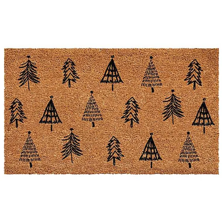 Doormats-Kirklands Home Christmas Tree Farm Coir Doormat