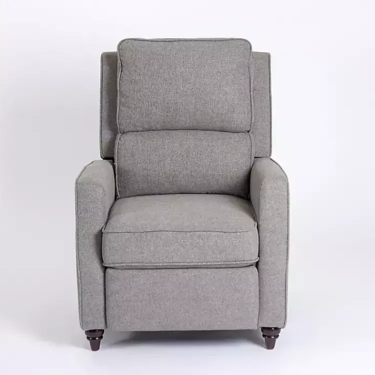Accent Chairs-Kirklands Home Upholstered Rowan Push Back Recliner Gray
