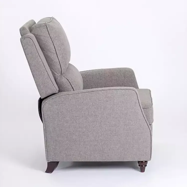 Accent Chairs-Kirklands Home Upholstered Rowan Push Back Recliner Gray