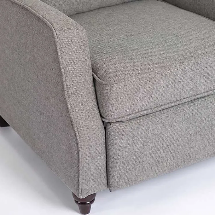 Accent Chairs-Kirklands Home Upholstered Rowan Push Back Recliner Gray