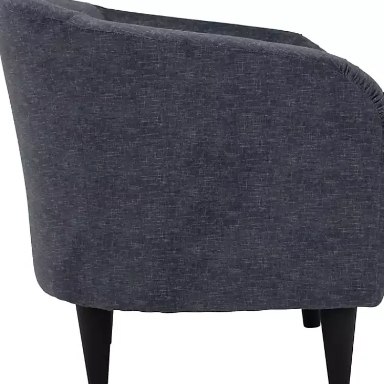 Accent Chairs-Kirklands Home Anthracite Aston Barrel Accent Chair Blue