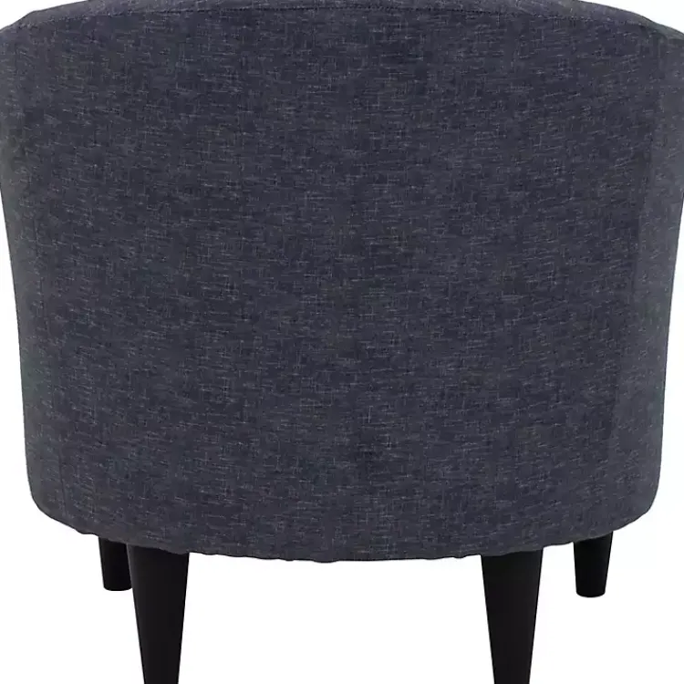 Accent Chairs-Kirklands Home Anthracite Aston Barrel Accent Chair Blue