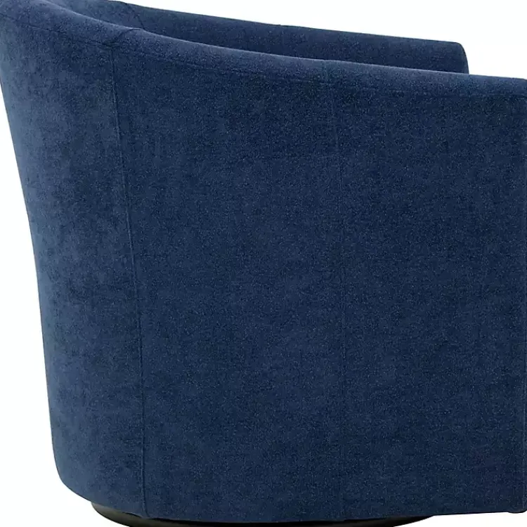 Accent Chairs-Kirklands Home Indigo Chloe Swivel Accent Chair Blue