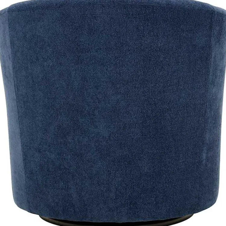 Accent Chairs-Kirklands Home Indigo Chloe Swivel Accent Chair Blue