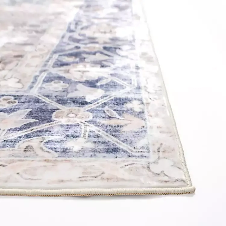 Area Rugs-Kirklands Home Lara Blue Medallion Washable Area Rug, 8x10