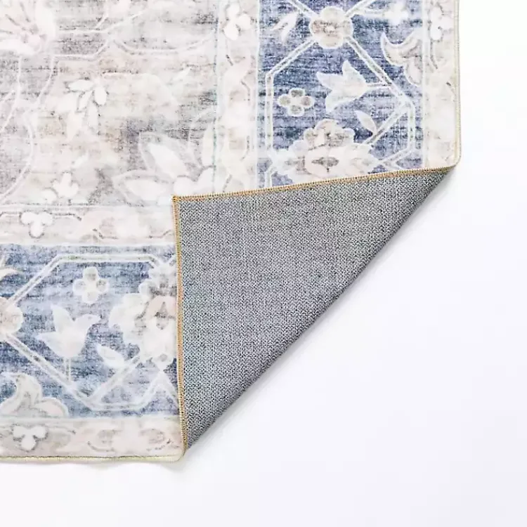 Area Rugs-Kirklands Home Lara Blue Medallion Washable Area Rug, 8x10