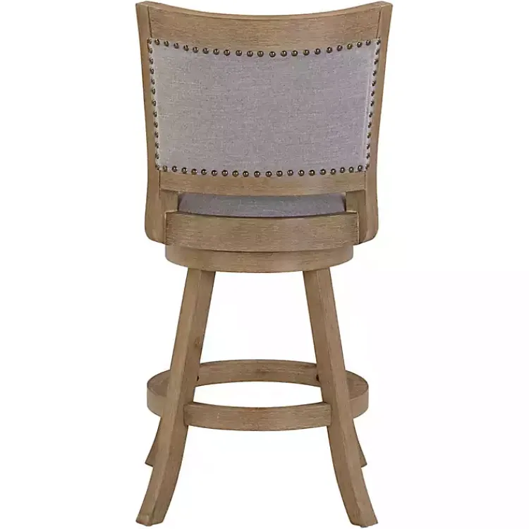Bar Stools & Counter Height Stools-Kirklands Home Linen and Driftwood Swivel Counter Stool Gray
