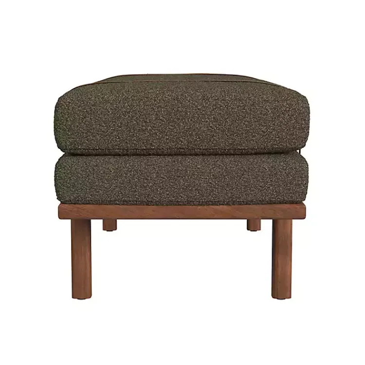 Benches & Ottomans-Kirklands Home Boucle Faux Leather Bench Brown