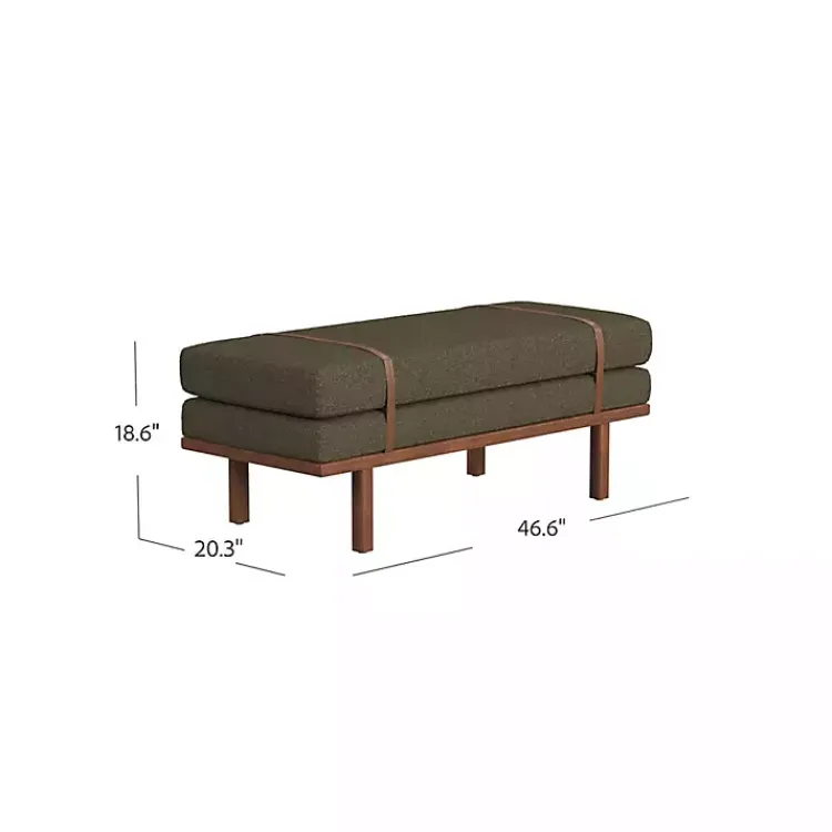 Benches & Ottomans-Kirklands Home Boucle Faux Leather Bench Brown