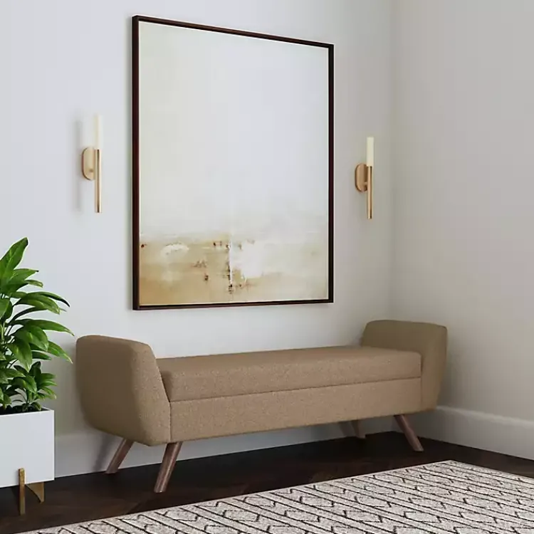 Benches & Ottomans-Kirklands Home Boucle Modern Storage Bench Brown