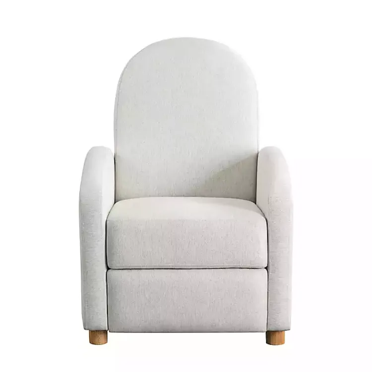 Accent Chairs-Kirklands Home Rounded Push Back Recliner Ivory