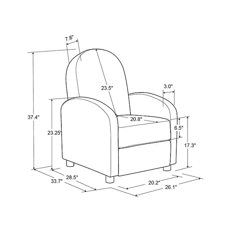Accent Chairs-Kirklands Home Rounded Push Back Recliner Ivory