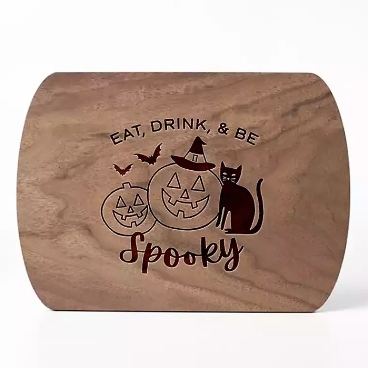 Serving & Entertaining-Kirklands Home Be Spooky Walnut Halloween Cutting Board Brown