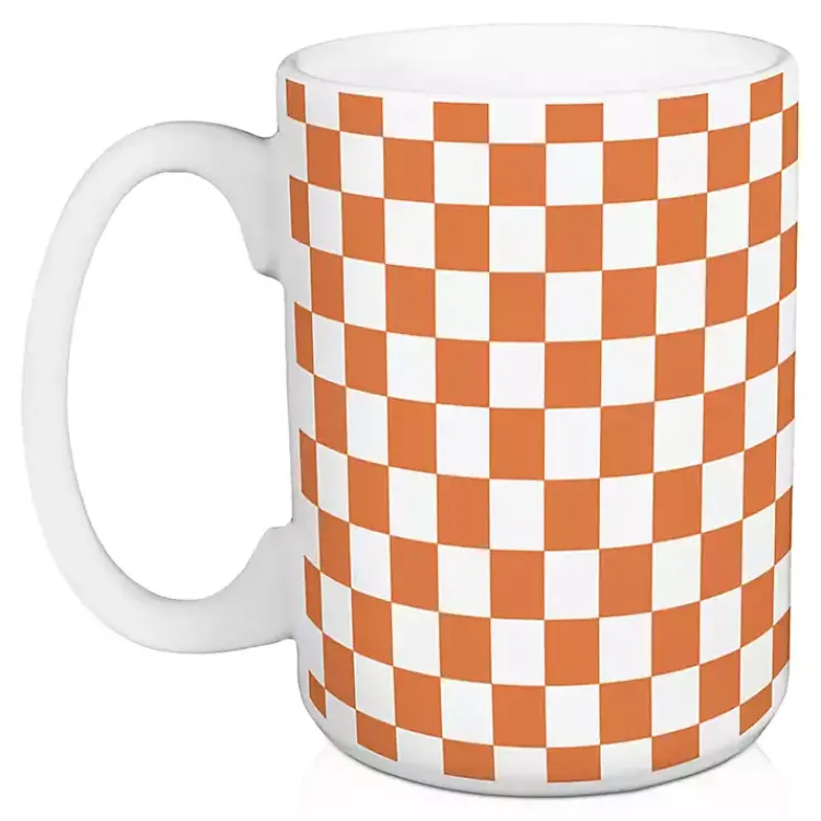 Glassware & Drinkware-Kirklands Home Checkered Spooky Season Halloween Mugs, Set of 2