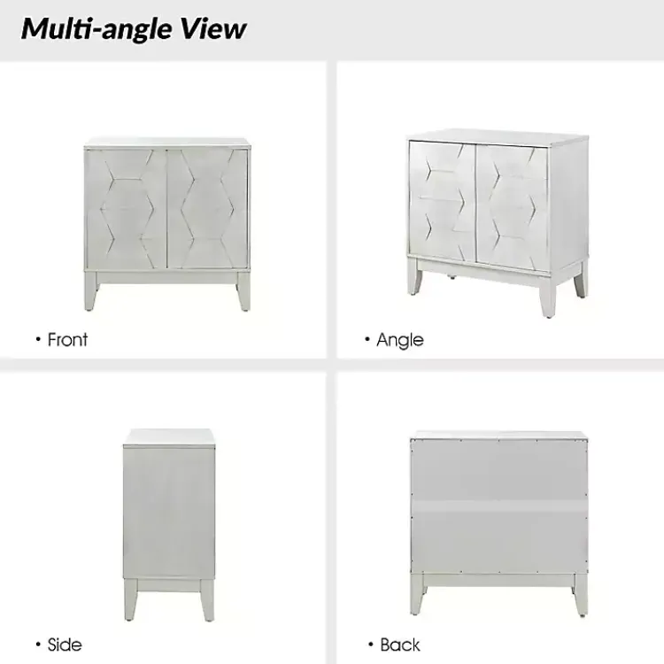 Cabinets & Sideboards-Kirklands Home Geometric Mabel 2-Door Cabinet White