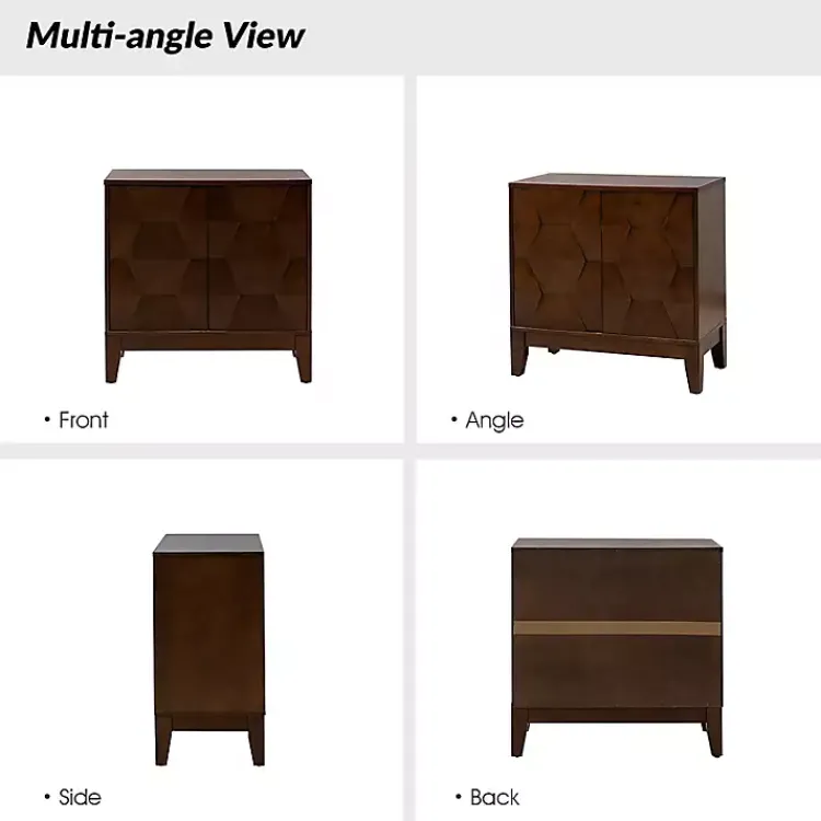 Cabinets & Sideboards-Kirklands Home Walnut Geometric Mabel 2-Door Cabinet Brown
