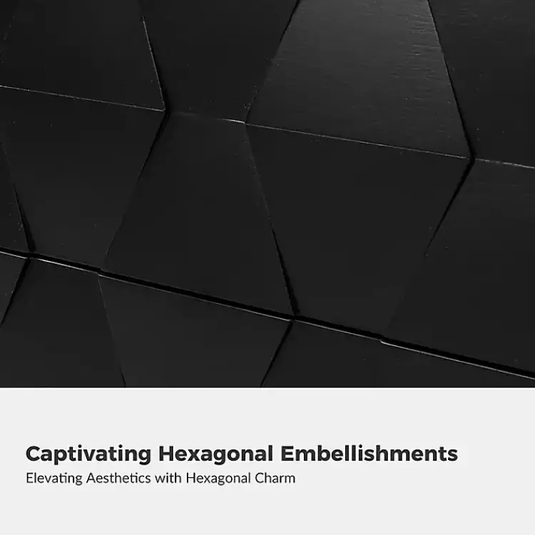 Nightstands-Kirklands Home Geometric 2-Drawer Charging Nightstand Black