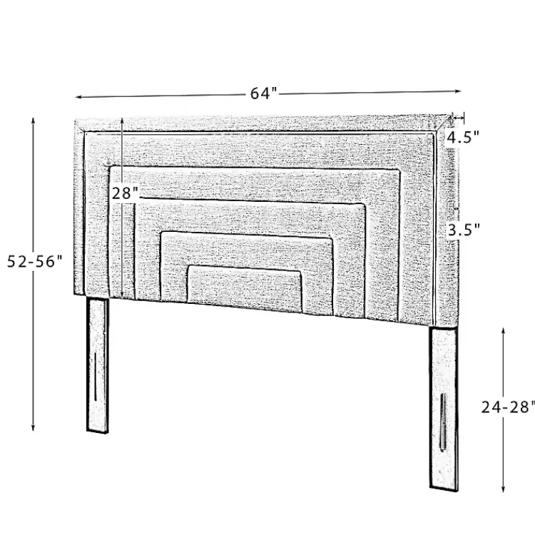 Beds & Headboards-Kirklands Home Tufted Upholstered Adjustable Queen Headboard Gray