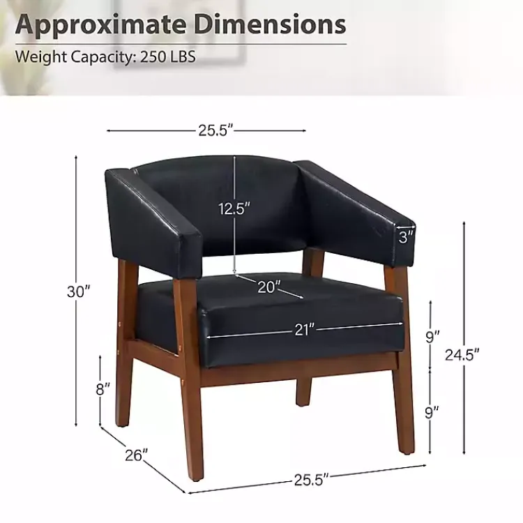 Accent Chairs-Kirklands Home Navy Faux Leather Nicki Accent Chair Blue