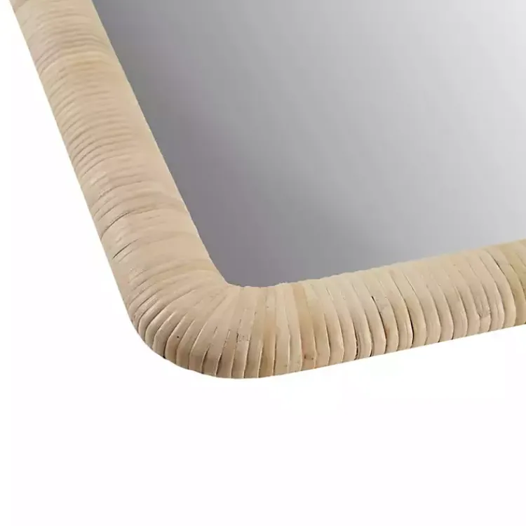 Decorative Mirrors-Kirklands Home Natural Rattan Frame Rectangle Wall Mirror