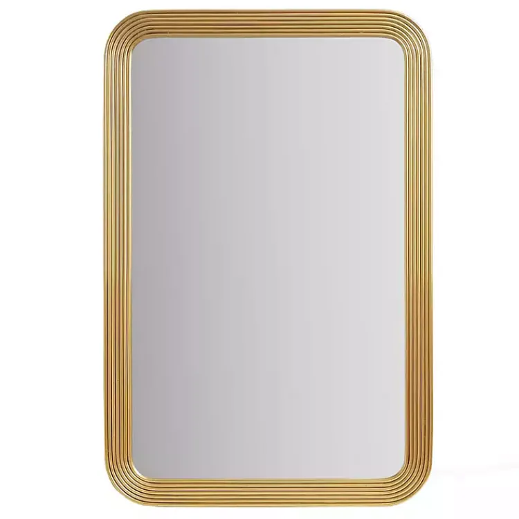 Decorative Mirrors-Kirklands Home Gold Aurelia Fluted Wall Mirror