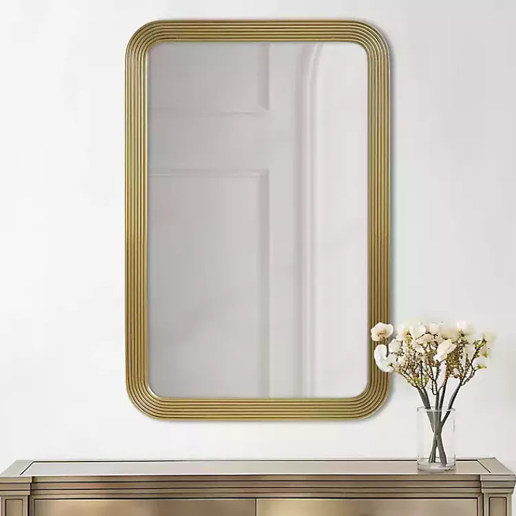 Decorative Mirrors-Kirklands Home Gold Aurelia Fluted Wall Mirror