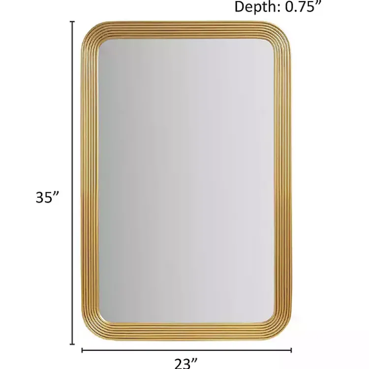 Decorative Mirrors-Kirklands Home Gold Aurelia Fluted Wall Mirror