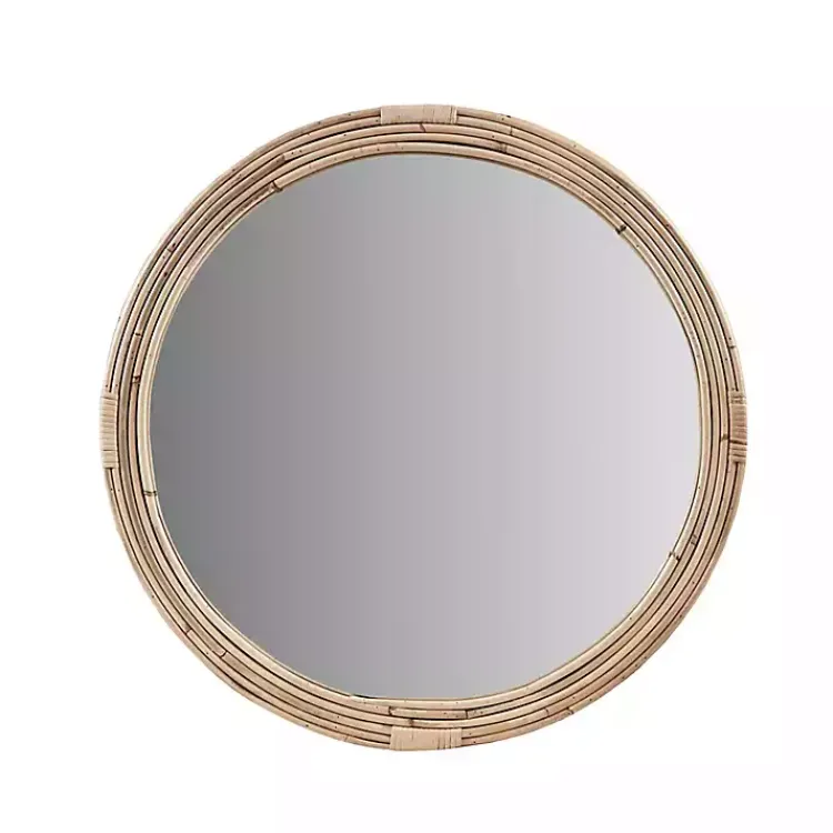 Decorative Mirrors-Kirklands Home Martha Stewart Natural Round Rattan Wall Mirror
