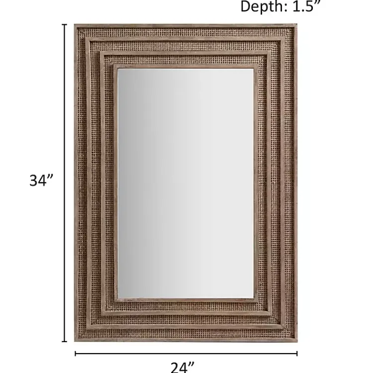 Decorative Mirrors-Kirklands Home Martha Stewart Natural Naomi Wall Mirror Brown