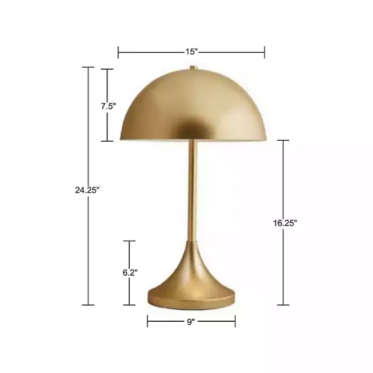 Table Lamps-Kirklands Home Metal 2-Light Dome Table Lamp Gold