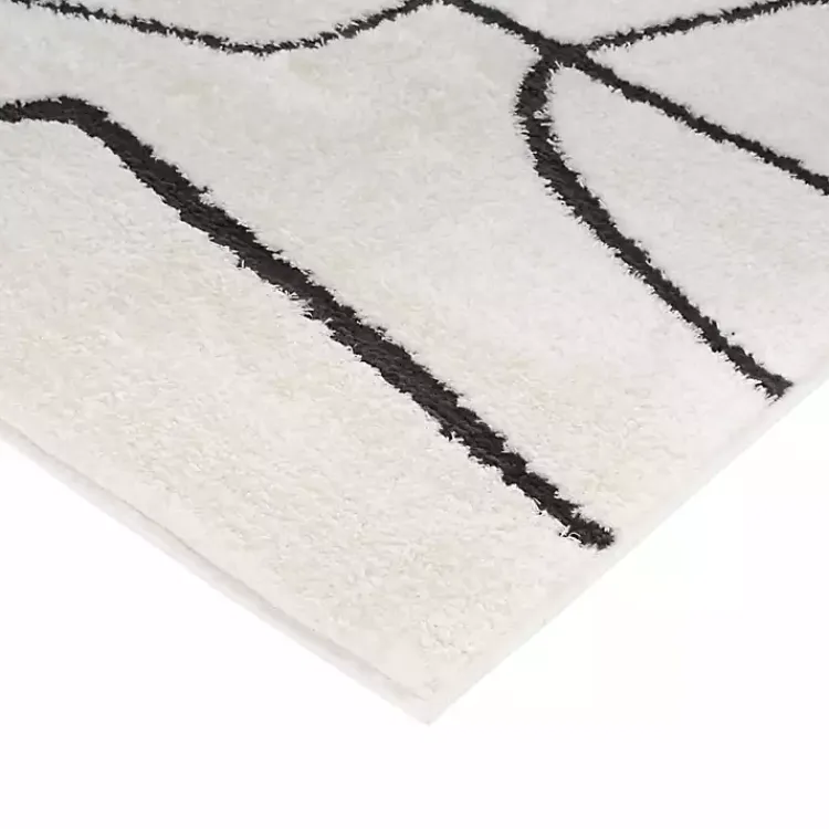 Area Rugs-Kirklands Home Black and Ivory Monotone Geo Area Rug, 5x7