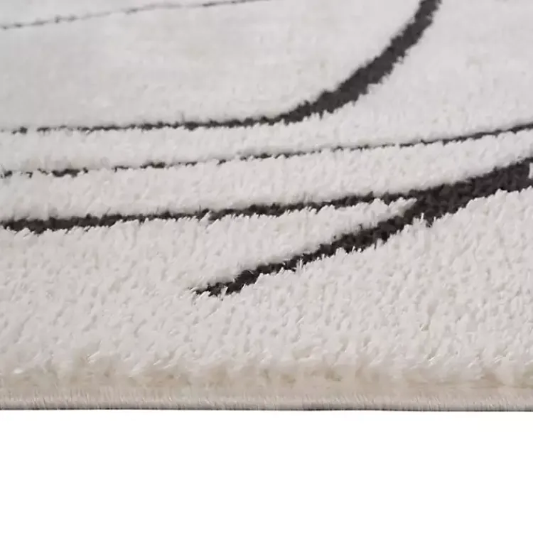 Area Rugs-Kirklands Home Black and Ivory Monotone Geo Area Rug, 5x7