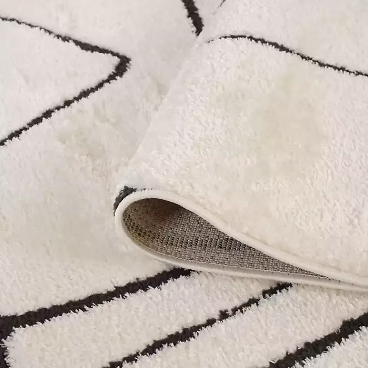 Area Rugs-Kirklands Home Black and Ivory Monotone Geo Area Rug, 5x7