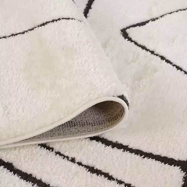 Area Rugs-Kirklands Home Black and Ivory Monotone Geo Area Rug, 5x7