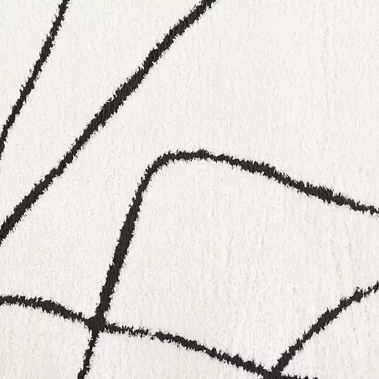 Area Rugs-Kirklands Home Black and Ivory Monotone Geo Area Rug, 5x7