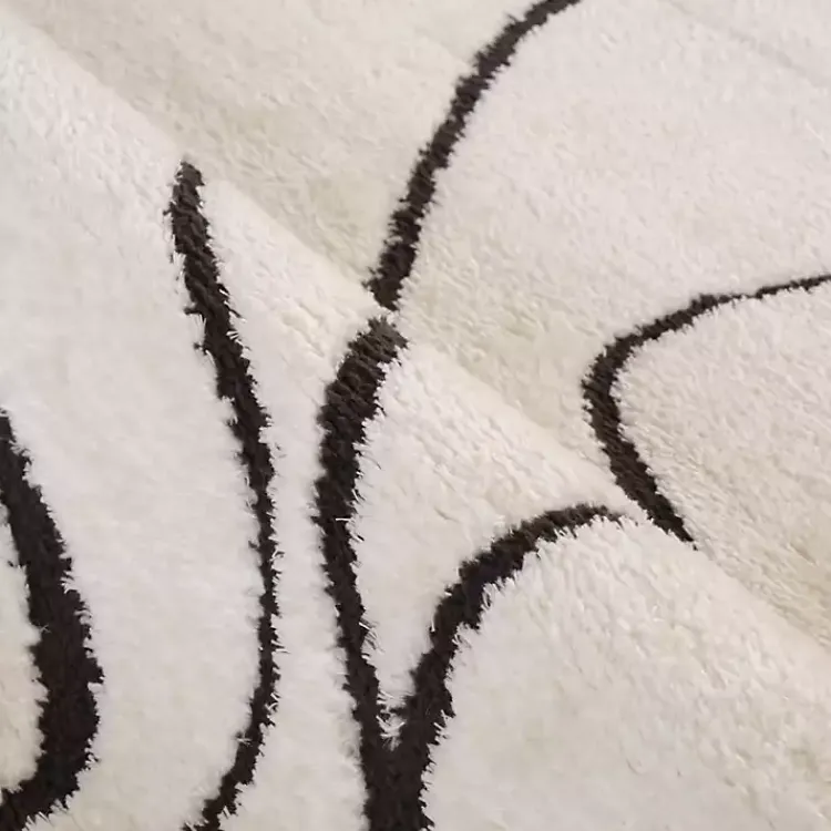 Area Rugs-Kirklands Home Black and Ivory Monotone Geo Area Rug, 5x7