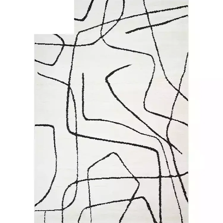 Area Rugs-Kirklands Home Black and Ivory Monotone Geo Area Rug, 8x10