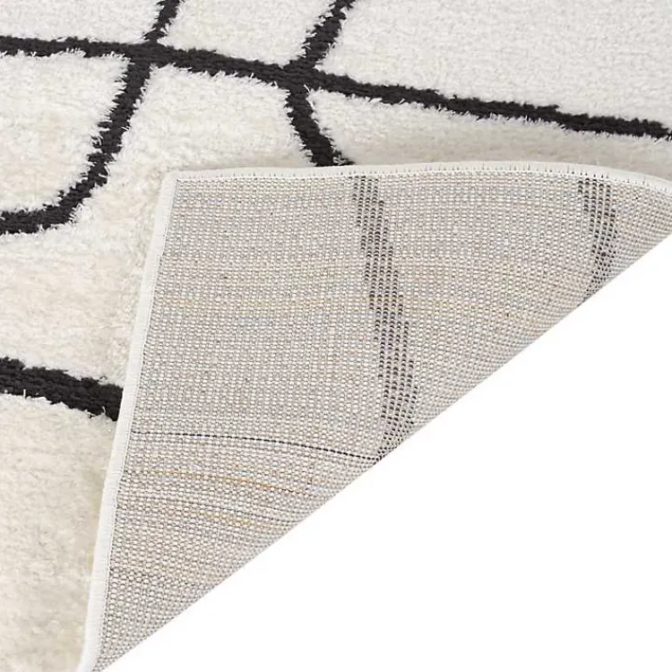 Area Rugs-Kirklands Home Black and Ivory Monotone Geo Area Rug, 8x10