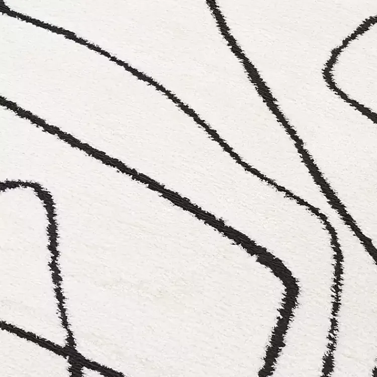 Area Rugs-Kirklands Home Black and Ivory Monotone Geo Area Rug, 8x10