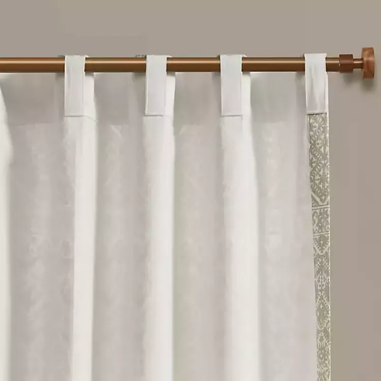 Curtains & Drapes-Kirklands Home Mila Horizontal Stripe Curtain Panel, 84 in. Tan
