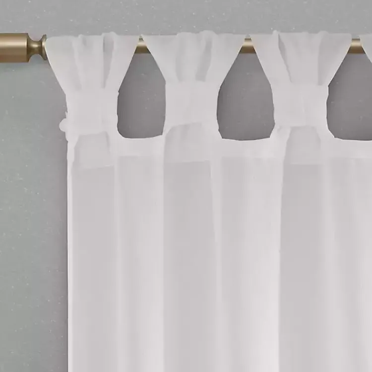 Curtains & Drapes-Kirklands Home Rosette Tab Top Curtain Panel, 84 in. White