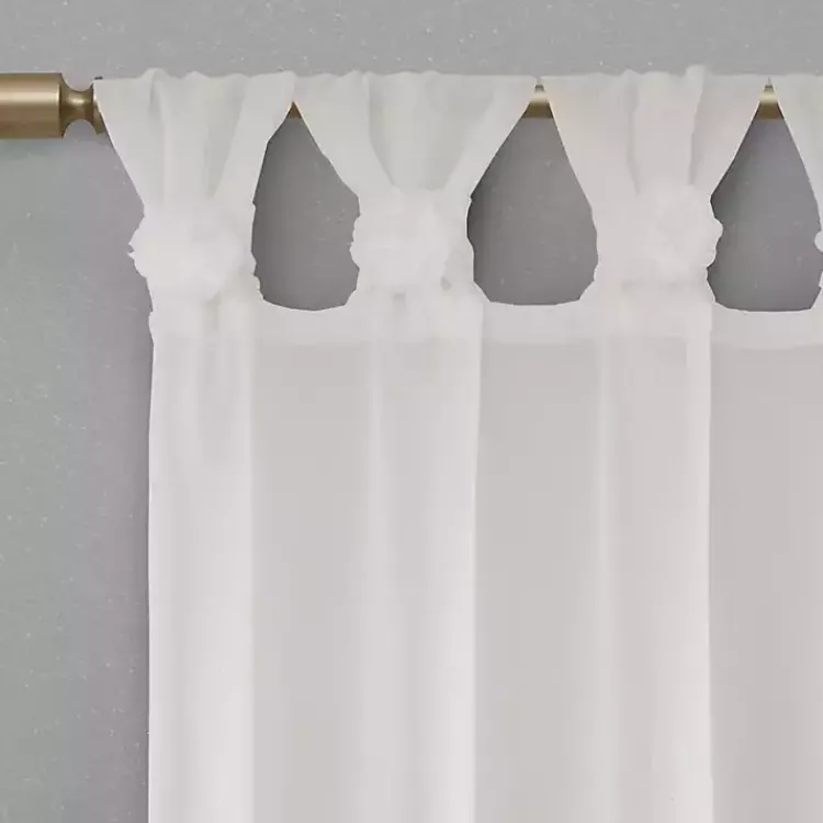 Curtains & Drapes-Kirklands Home Rosette Tab Top Curtain Panel, 95 in. White
