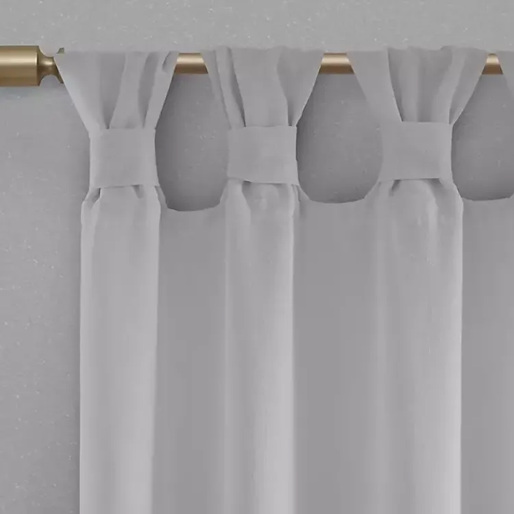 Curtains & Drapes-Kirklands Home Gray Rosette Tab Top Curtain Panel, 84 in. Grayr